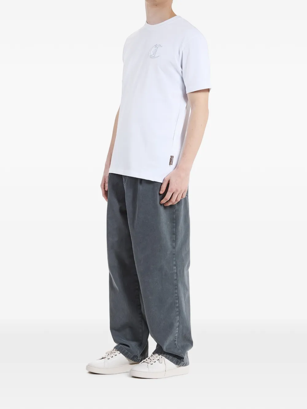 Just Cavalli T-shirt met geborduurd logo Wit
