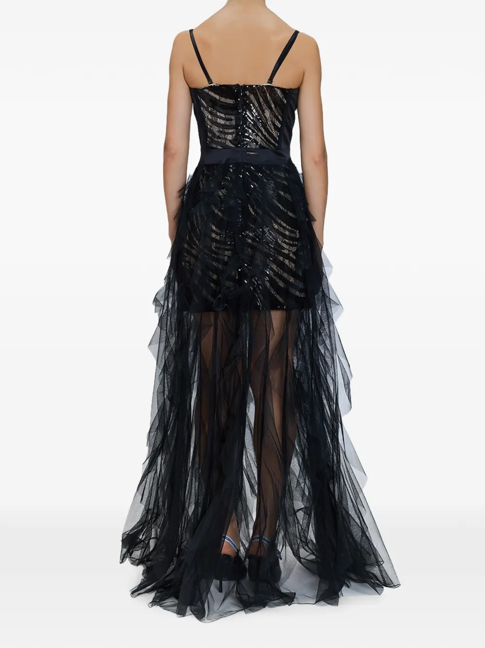 Just Cavalli Maxi-jurk met pailletten met zebraprint Zwart