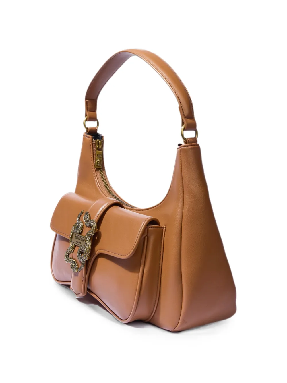 Just Cavalli Snake schoudertas Bruin