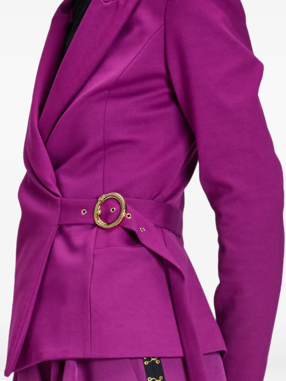 Just Cavalli Jack met slangendetail en gespsluiting Paars