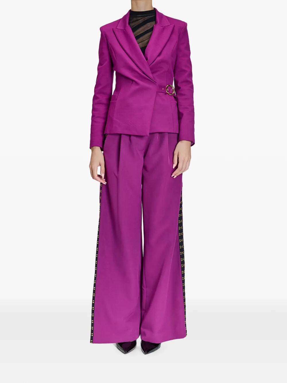 Just Cavalli Jack met slangendetail en gespsluiting Paars