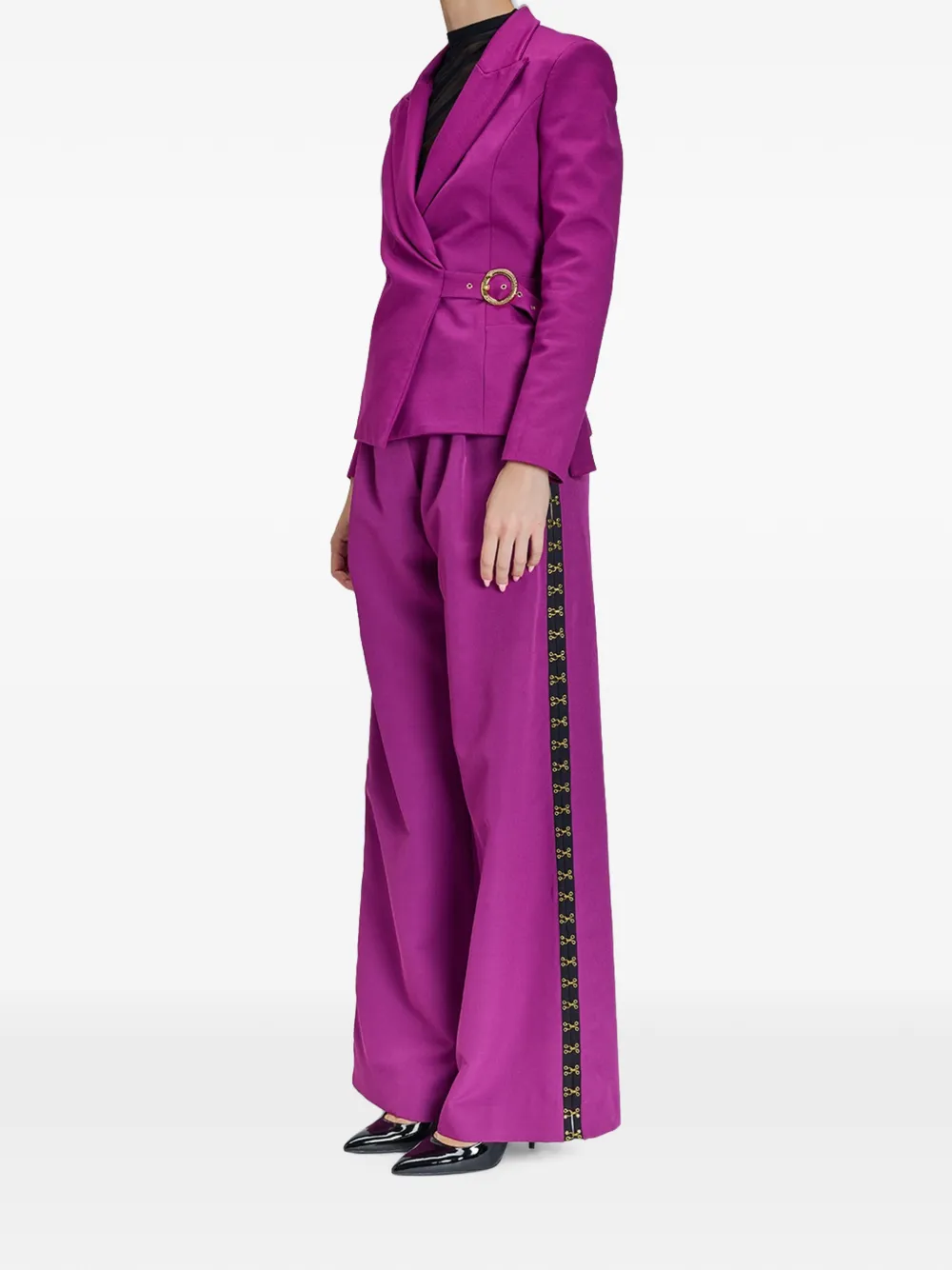Just Cavalli Jack met slangendetail en gespsluiting Paars