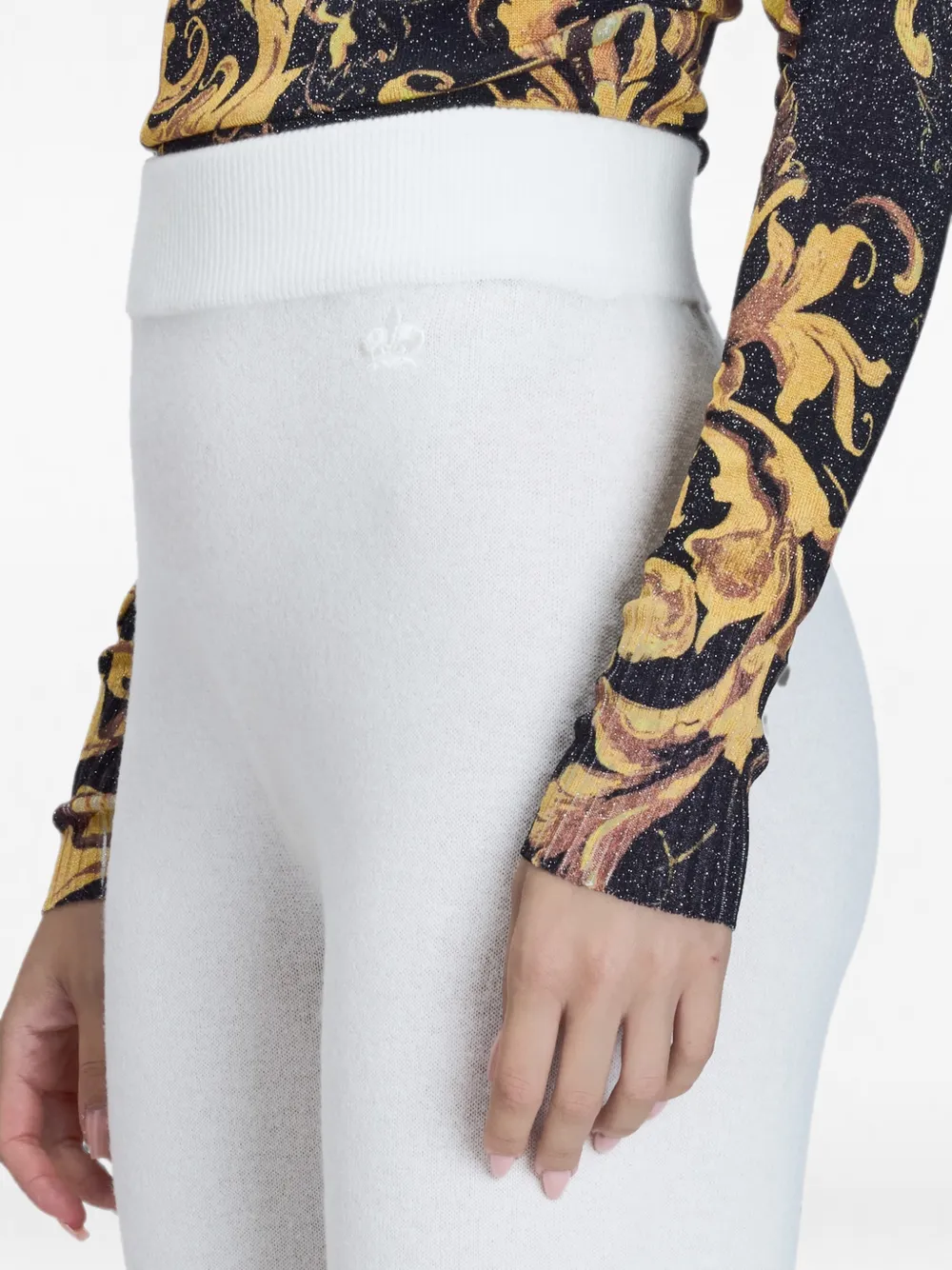 Genny Broek met geborduurd logo Wit