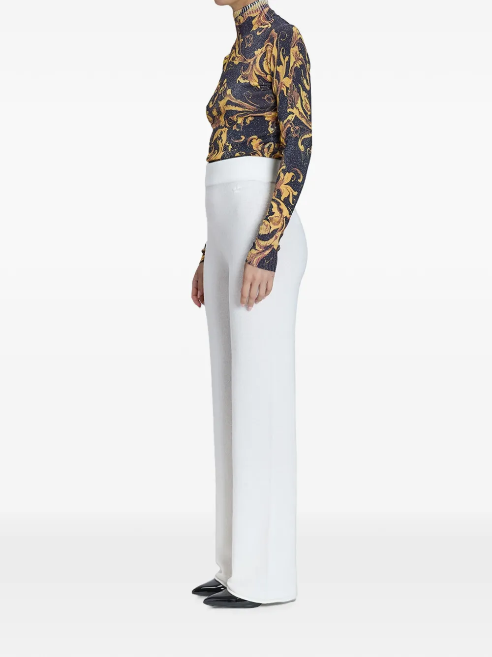 Genny Broek met geborduurd logo Wit