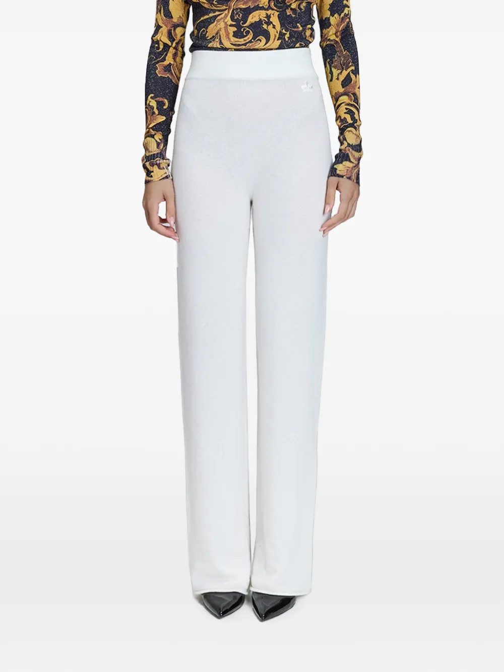 Genny Broek met geborduurd logo Wit