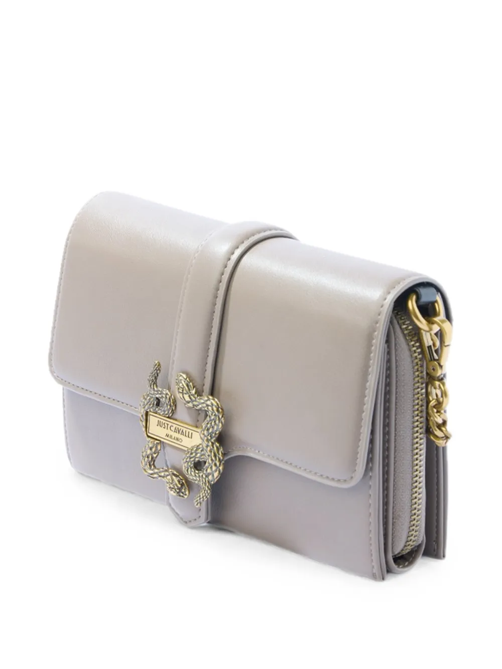 Just Cavalli Iconic Snakes mini-tas met ketting Grijs