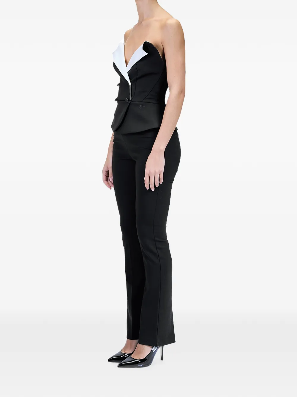 Karl Lagerfeld Karl Studio jumpsuit met dubbele rij knopen Zwart