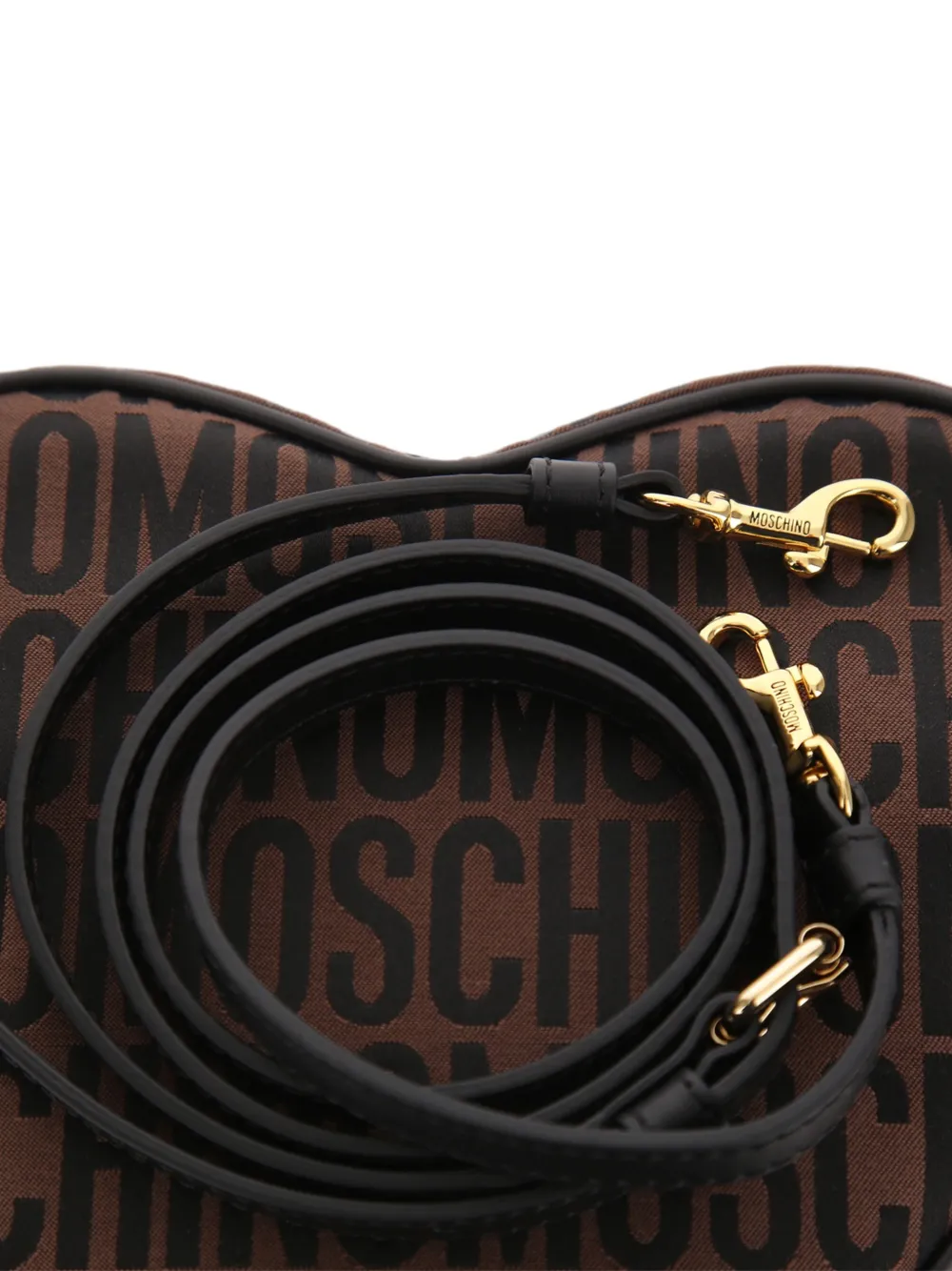 Moschino Hartvormige schoudertas met jacquard-logo Bruin
