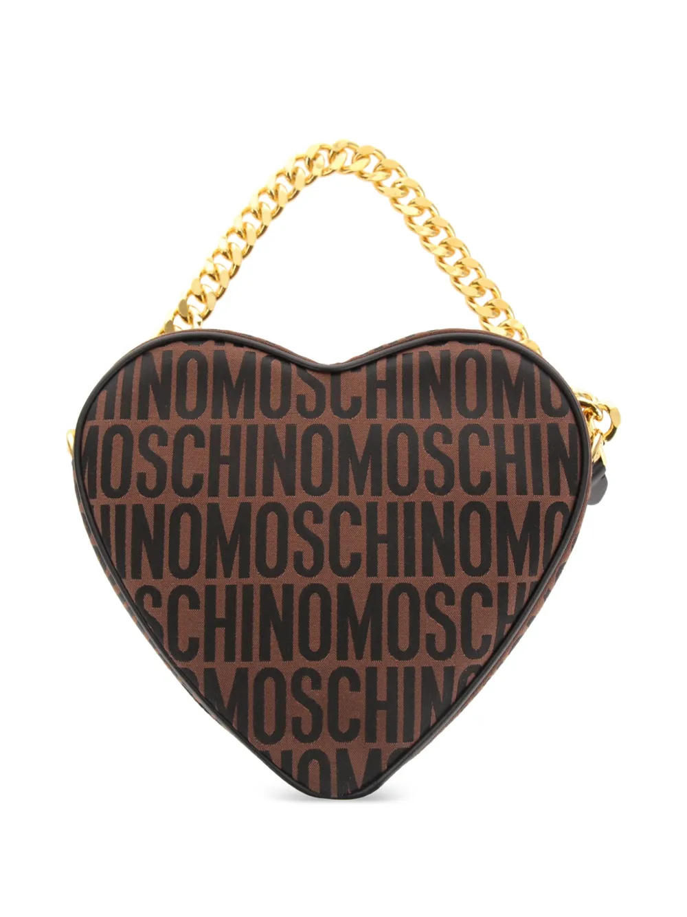 Moschino Hartvormige schoudertas met jacquard-logo Bruin