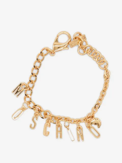 Moschino pulsera de cadena con charm del logo