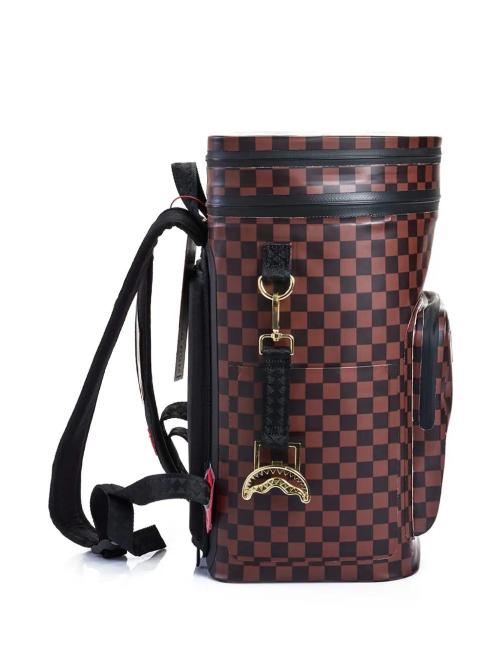 Sprayground Shark Cooler geruite rugzak Bruin
