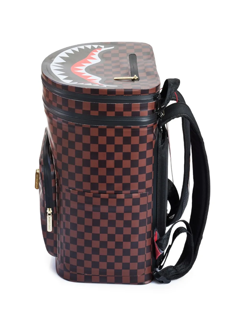 Sprayground Shark Cooler geruite rugzak Bruin