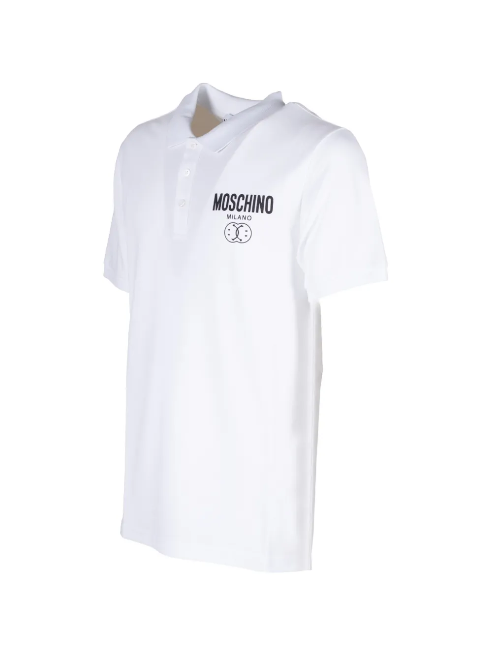 Moschino Double Smile piqué poloshirt Wit