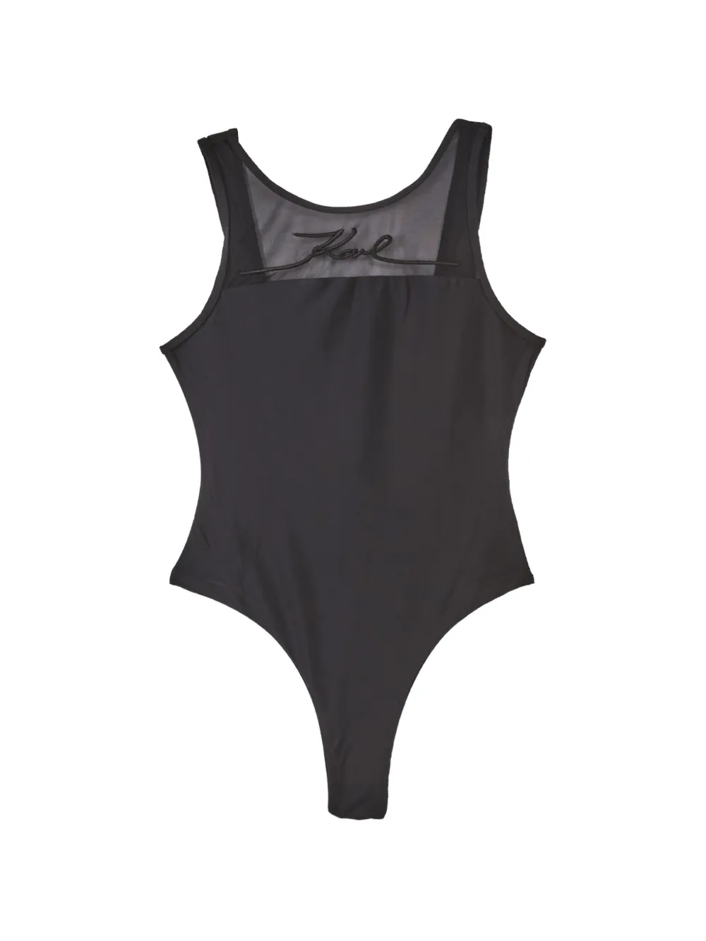 Karl Lagerfeld Karl Signature mesh-panel swimsuit