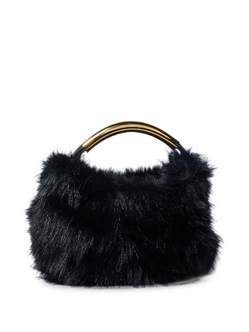 Moschino Handle Me crossbodytas van imitatiebont Zwart