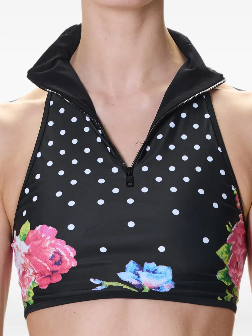 Moschino Bikini met stippen en bloemen Zwart