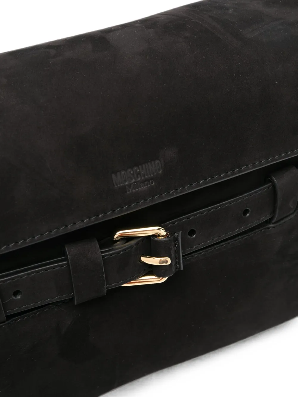 Moschino Tie Me schoudertas met gesp Zwart