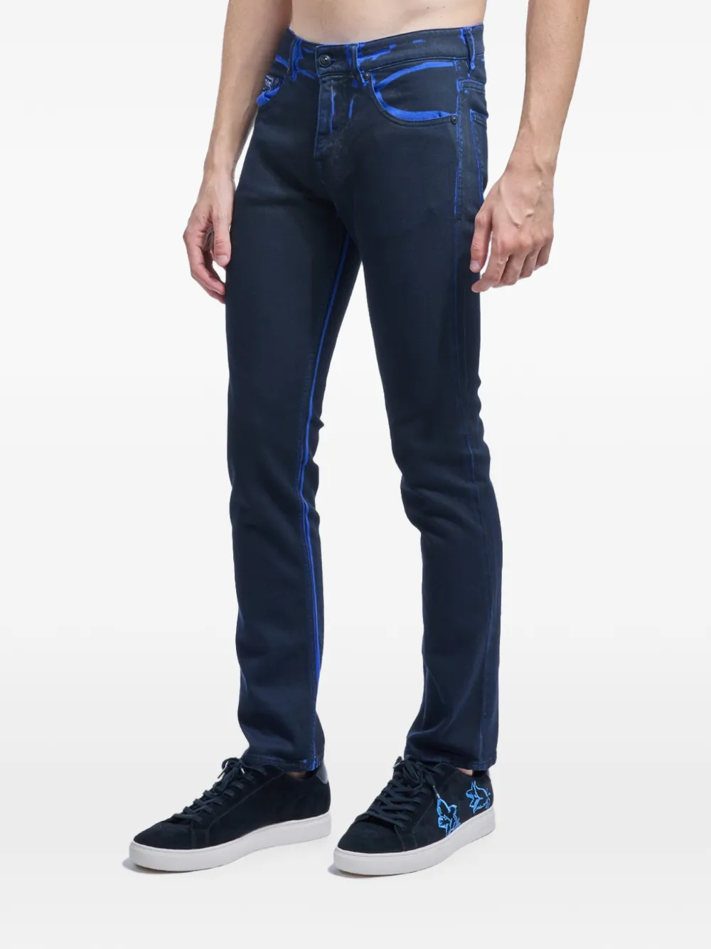 Versace Jeans Couture Nocturnal slim-fit jeans met verwassen effect Blauw