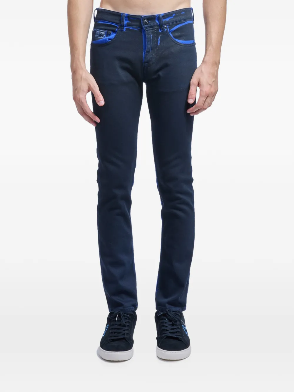 Versace Jeans Couture Nocturnal slim-fit jeans met verwassen effect Blauw