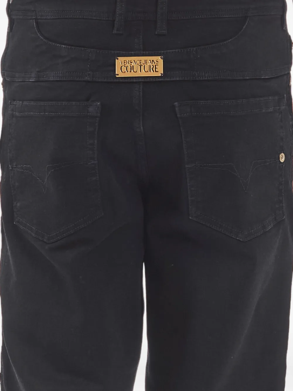 Versace Jeans Couture Regular-fit jeans met logoplakkaat Zwart