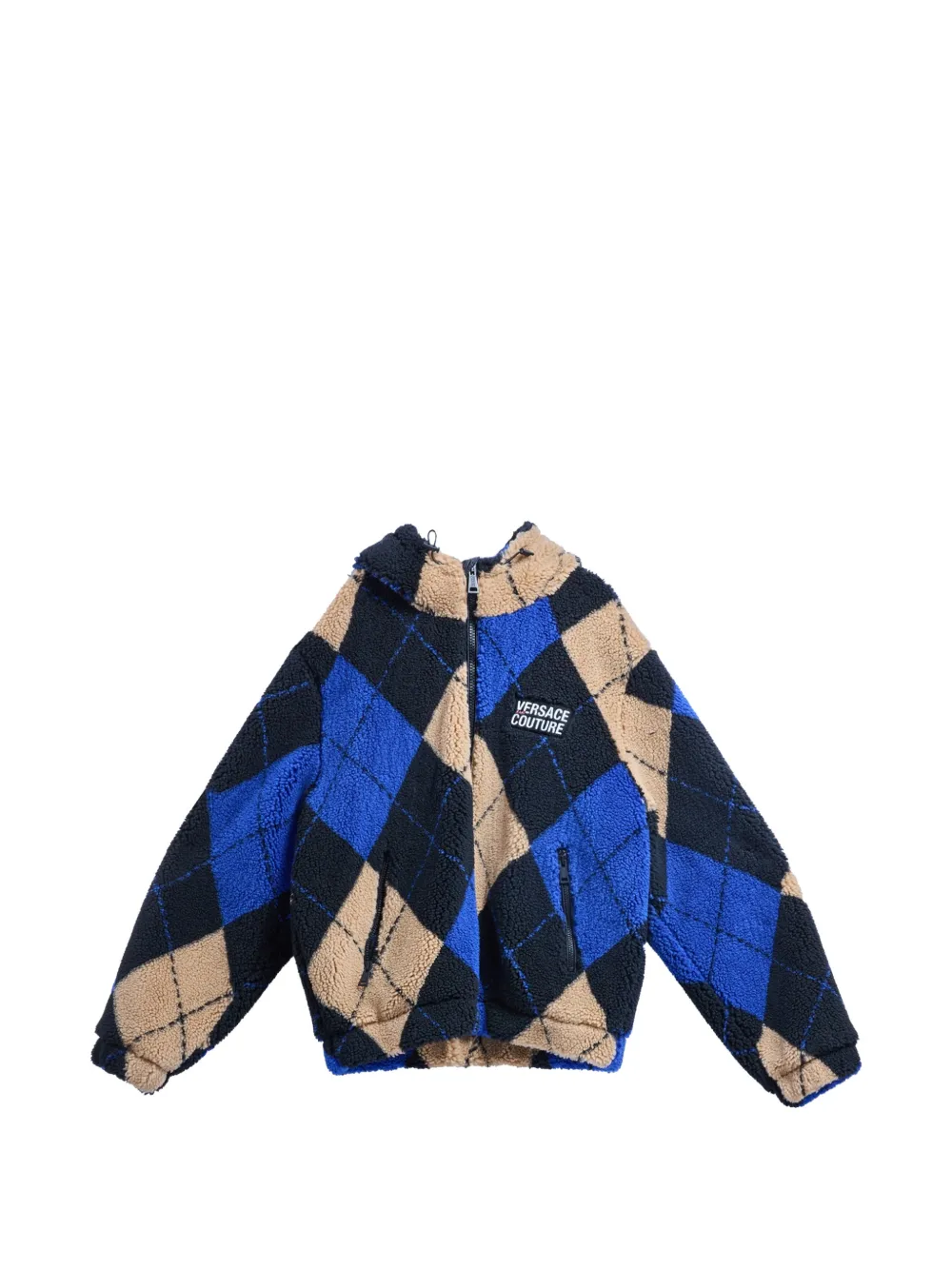 Versace Jeans Couture argyle hooded jacket