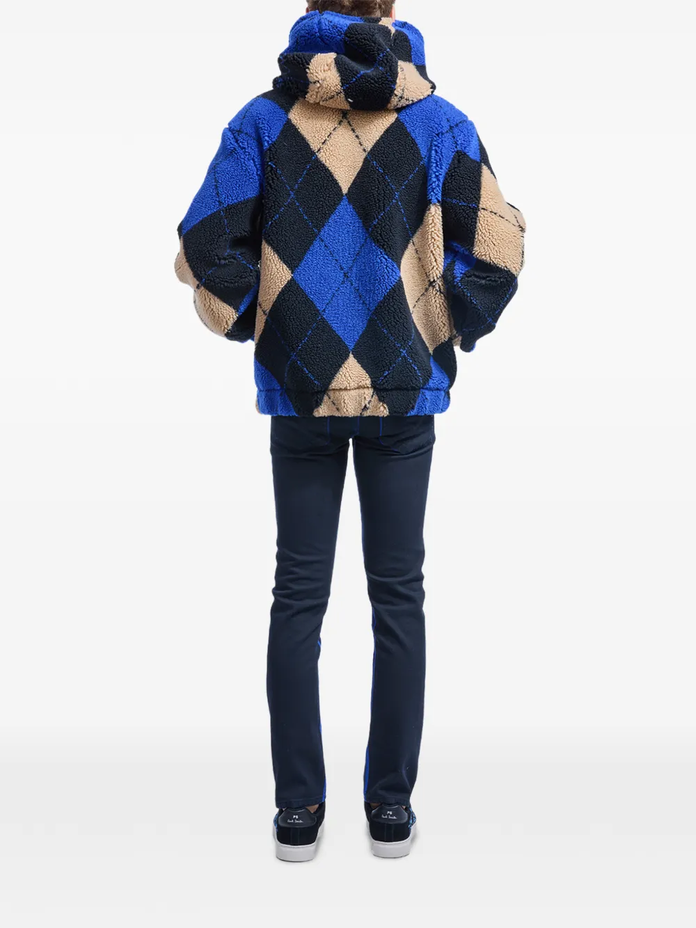 Versace Jeans Couture Jack met capuchon en argyle-patroon Blauw