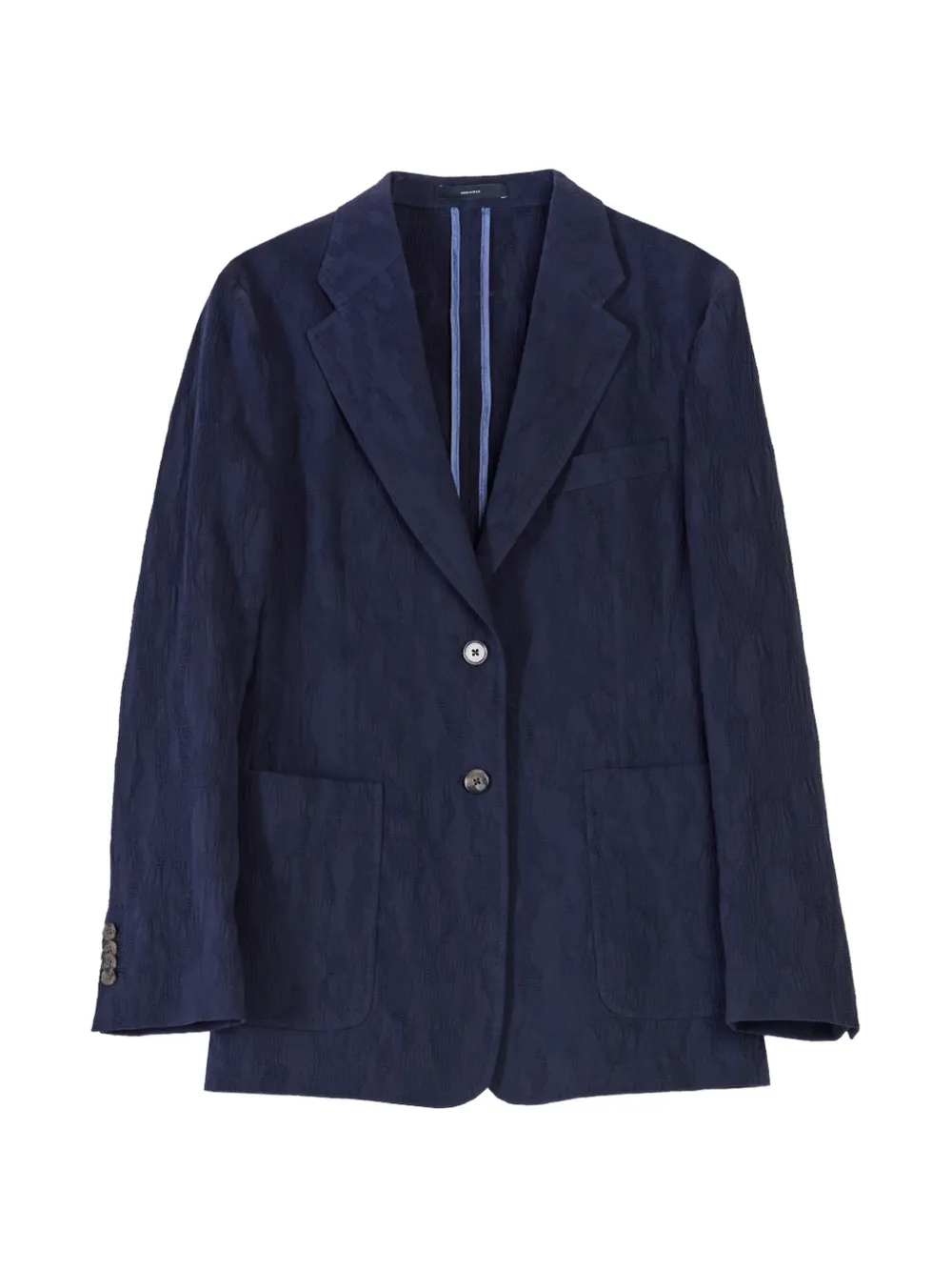 Paul Smith Seersucker Single-breasted Suit Jacket In Blue