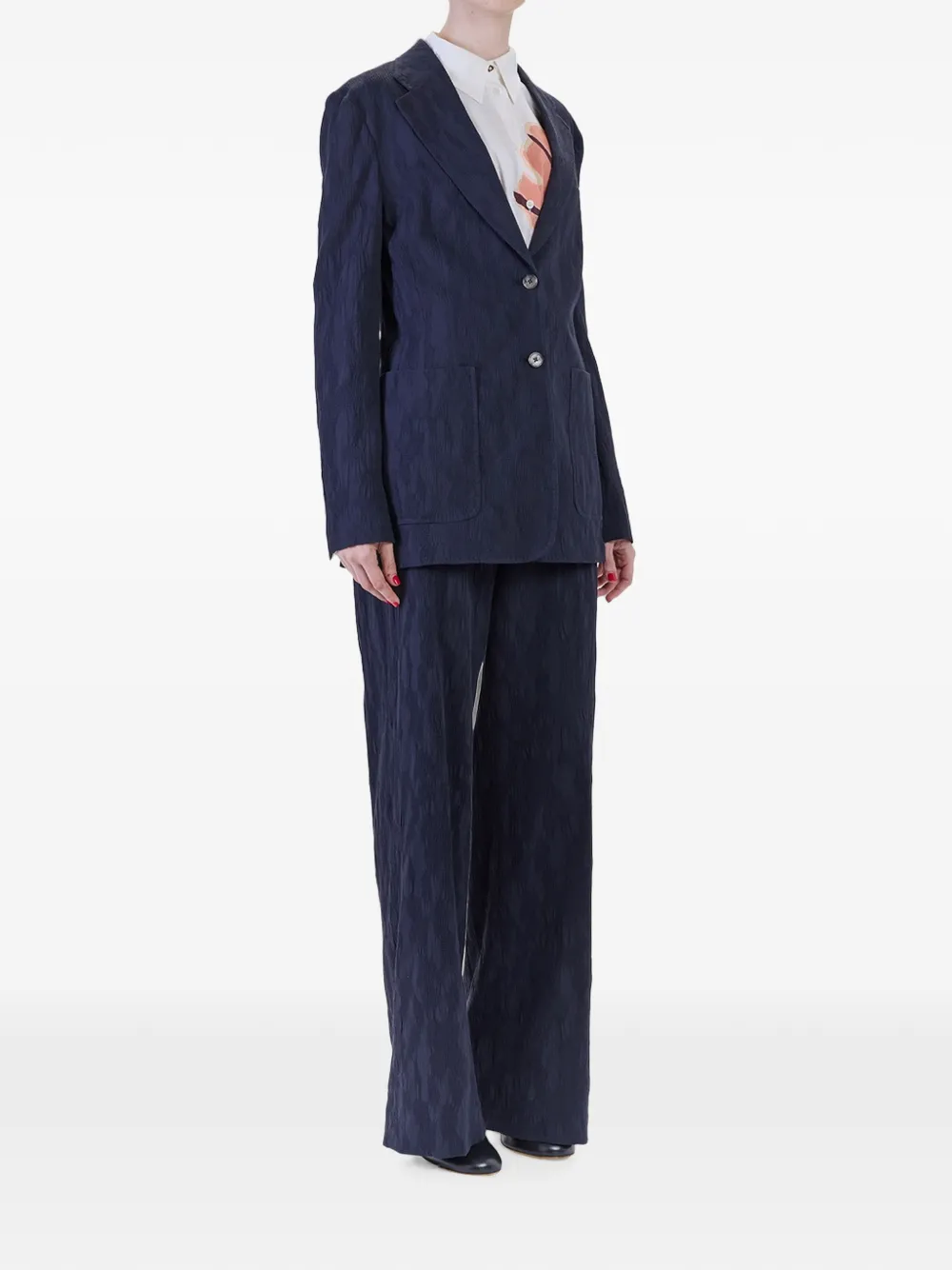 Paul Smith Seersucker blazer met enkele rij knopen Blauw