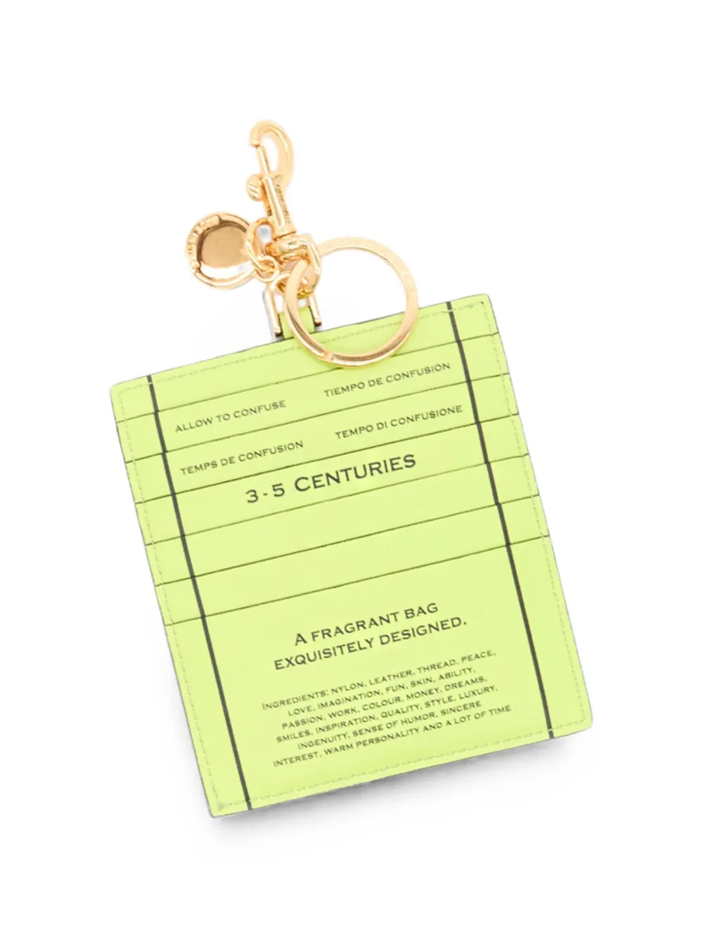 Moschino Sleutelhanger met logoprint en theezakje-patroon Groen