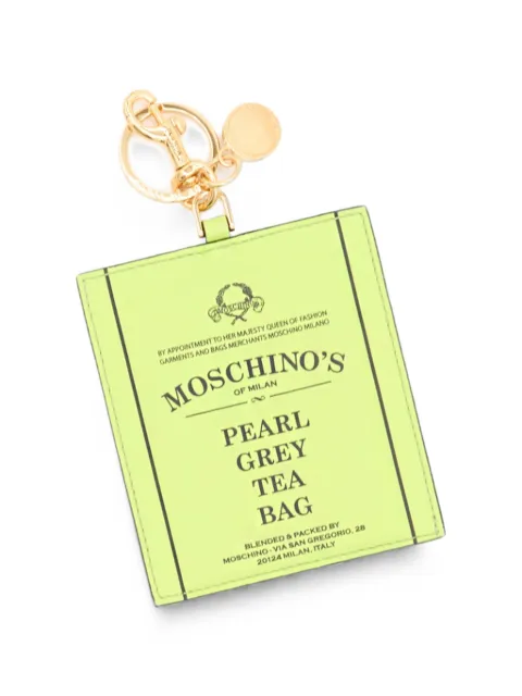 Moschino logo-print tea-bag-motif keyring
