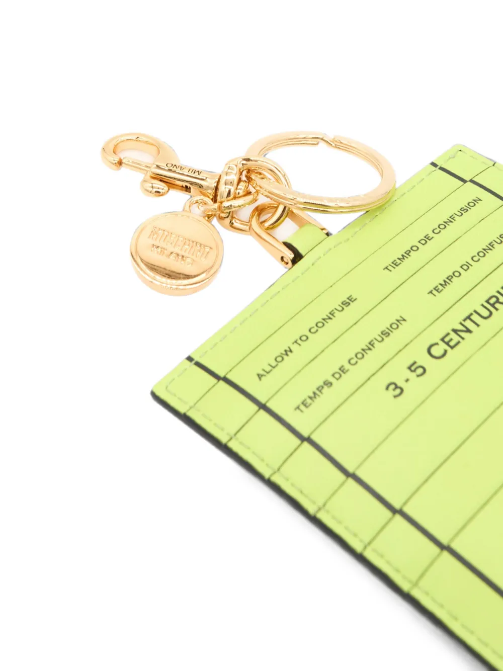 Moschino Sleutelhanger met logoprint en theezakje-patroon Groen