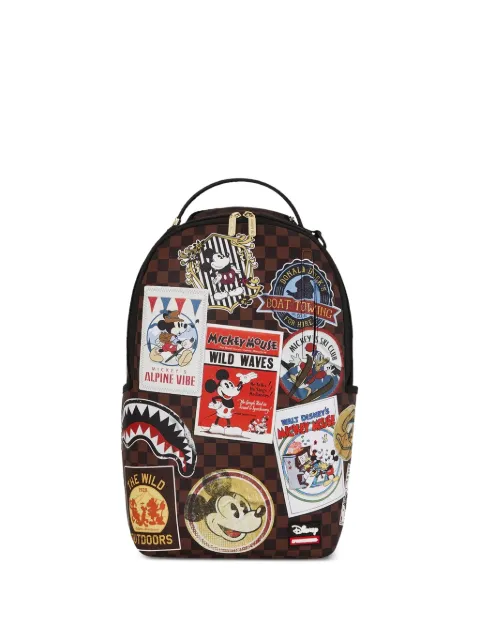 Sprayground check-pattern Mickey Mouse-print backpack