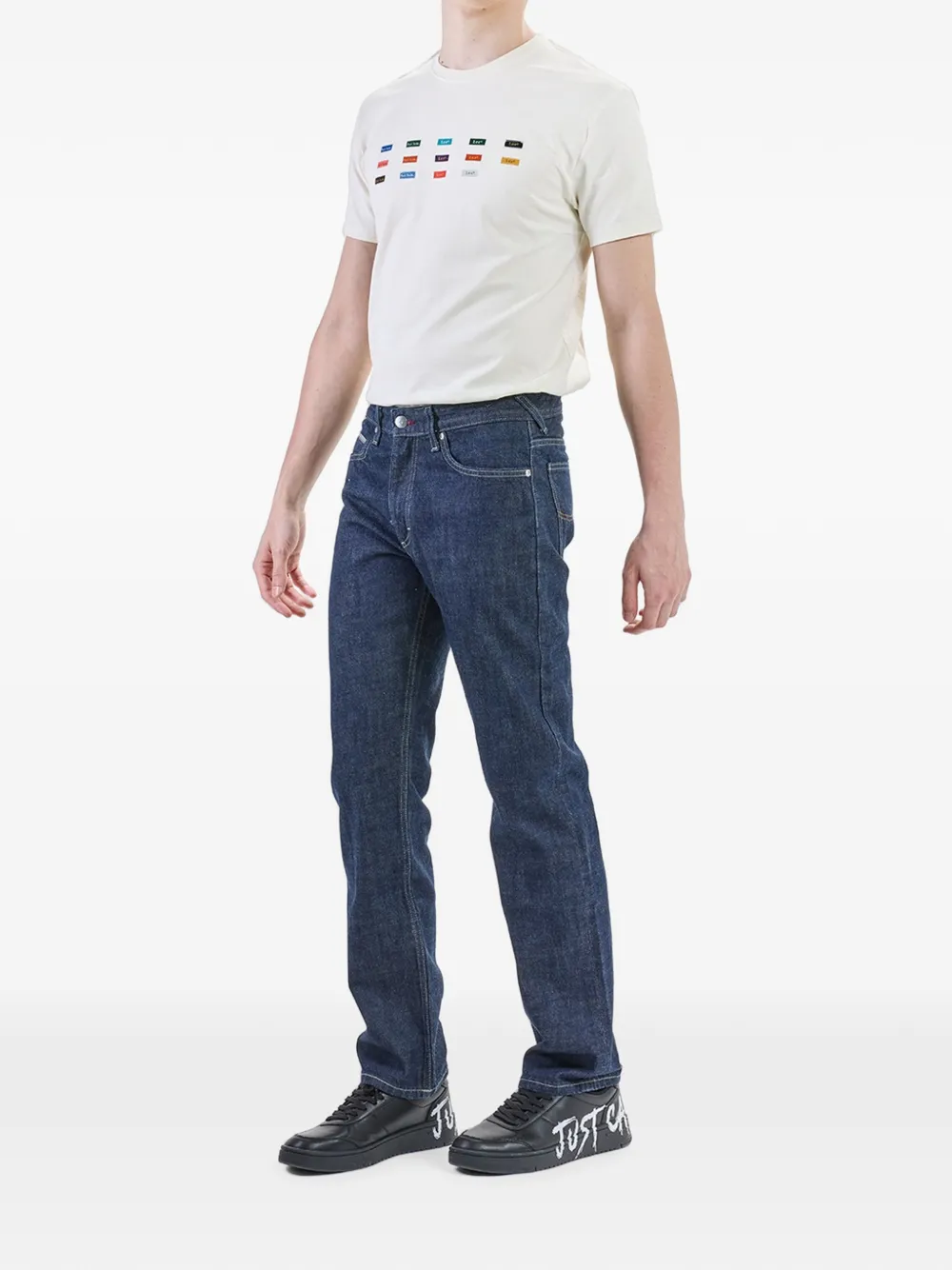 Paul Smith Signature Stripe selvedge jeans Blauw