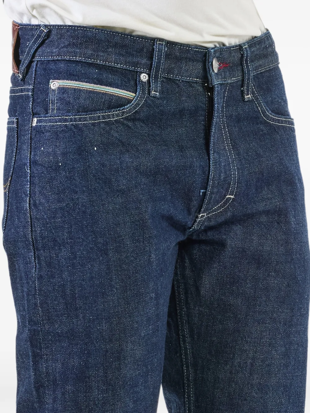 Paul Smith Signature Stripe selvedge jeans Blauw