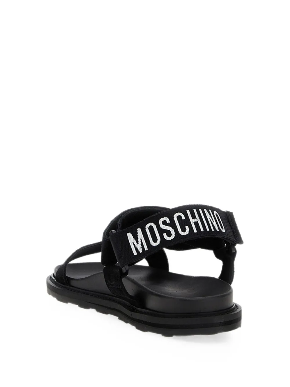 Moschino logo-print touch-strap sandals Zwart