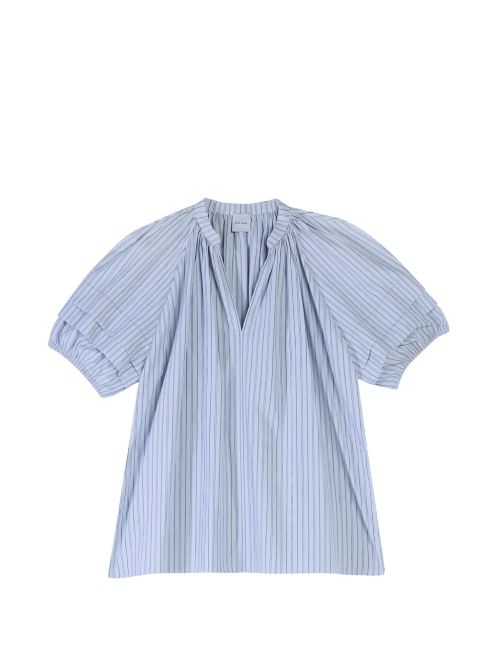 Paul Smith striped ruffle-sleeve blouse - Blue