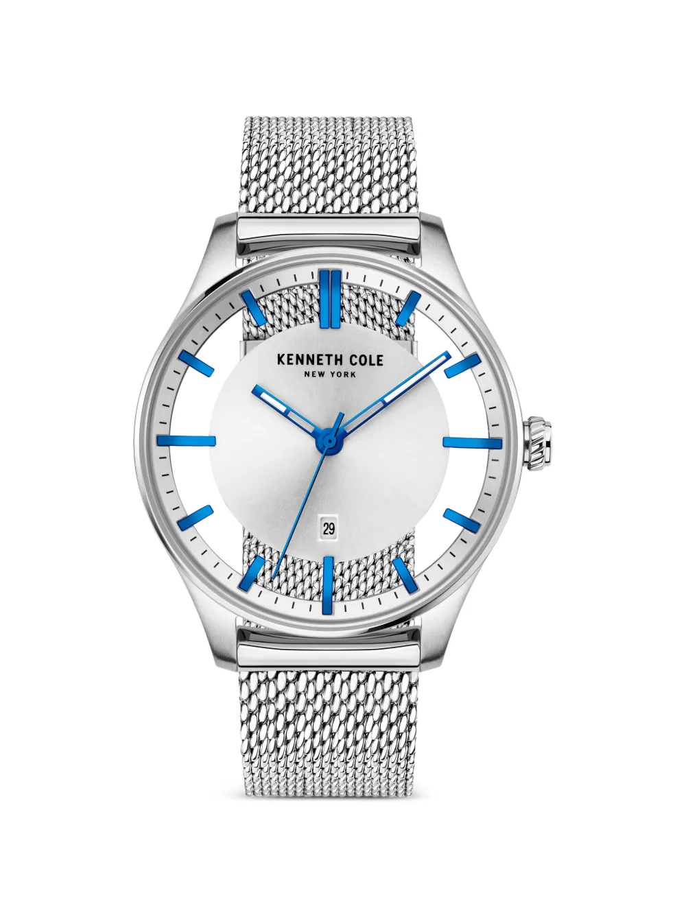 KENNETH COLE Orologio con cinturino a rete 42mm - Argento