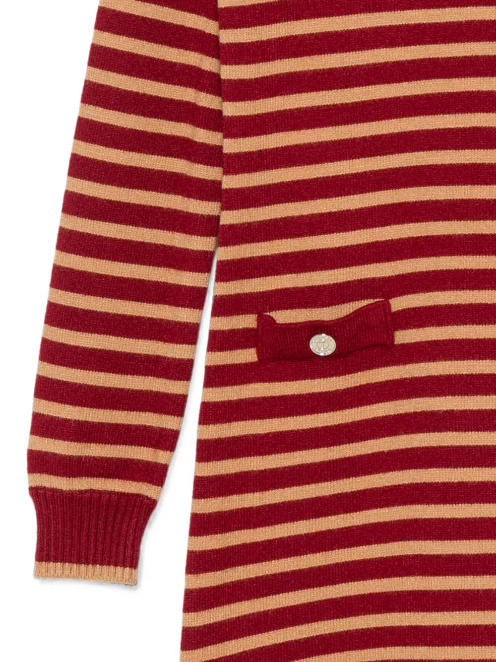 TWINSET Kids Gestreepte gebreide mini-jurk Rood