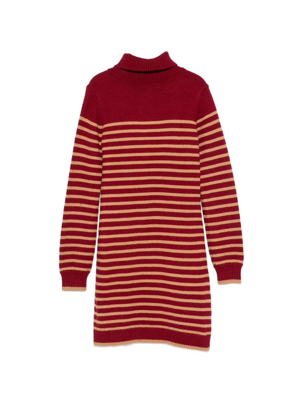 TWINSET Kids Gestreepte gebreide mini-jurk Rood