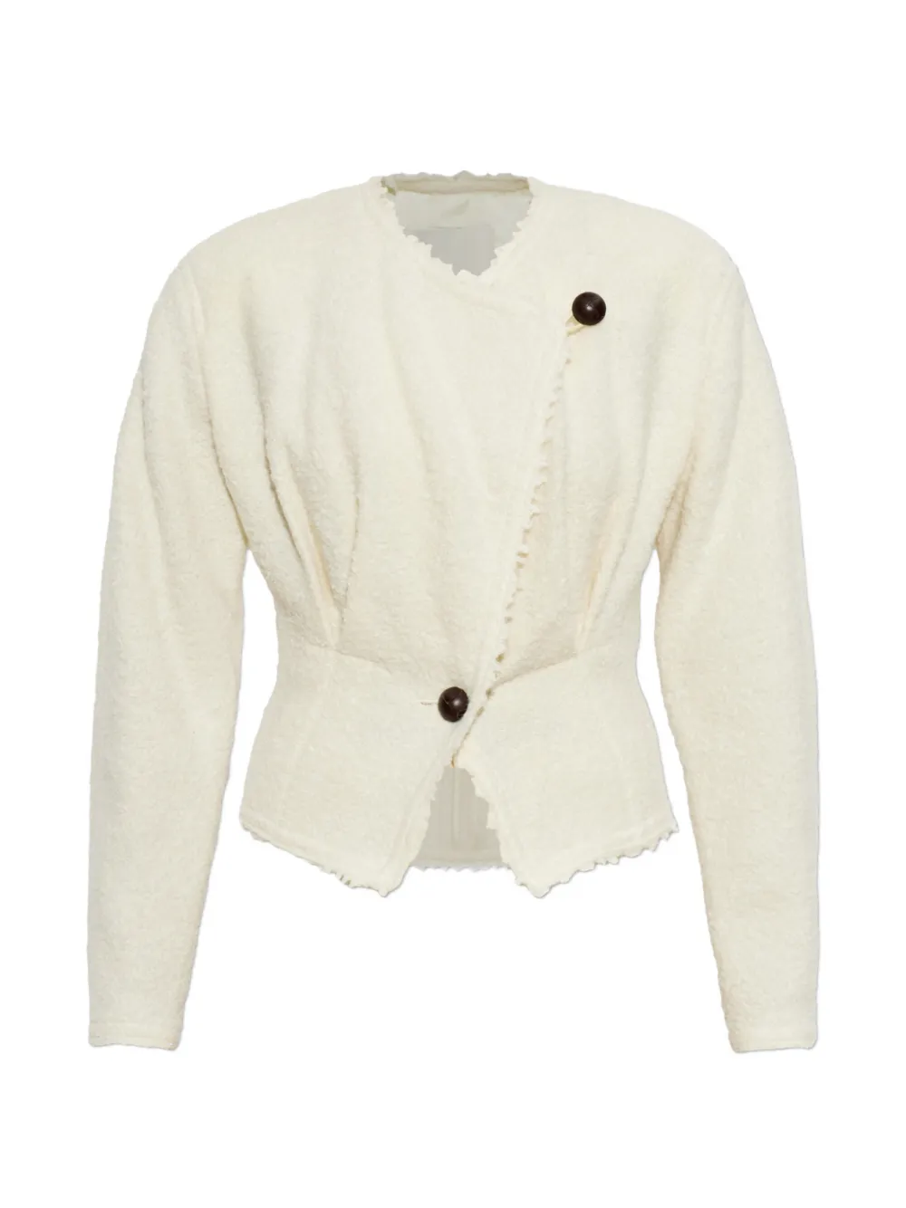 ISABEL MARANT frayed-edge tweed jacket - Toni neutri