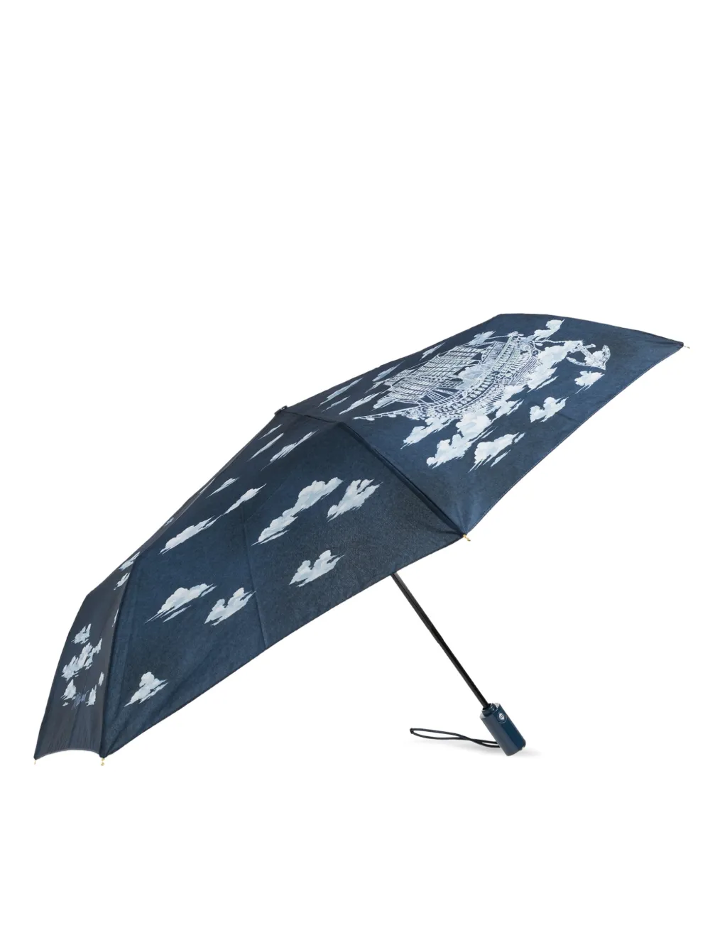 Moschino Opvouwbare paraplu met wolkenprint Blauw