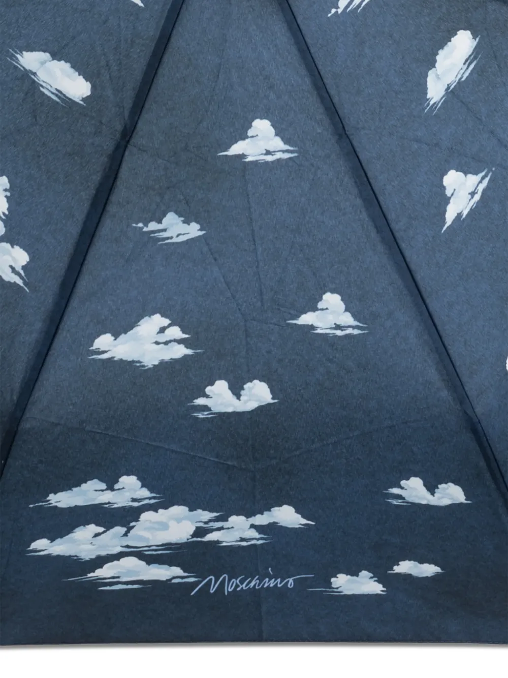 Moschino Opvouwbare paraplu met wolkenprint Blauw