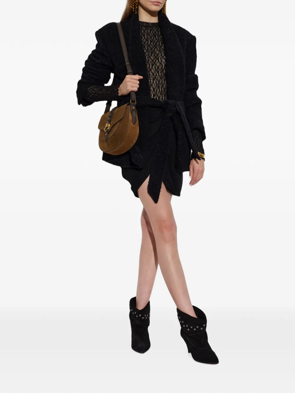 ISABEL MARANT Lyone stud-embellished ankle boots Zwart
