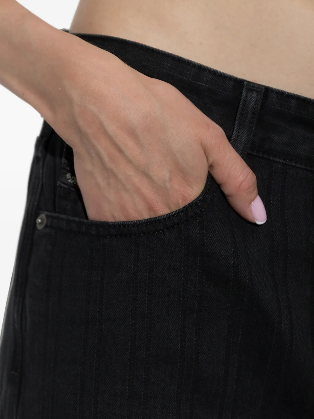 Diesel 1971 D-SENT jeans met krijtstreep Zwart