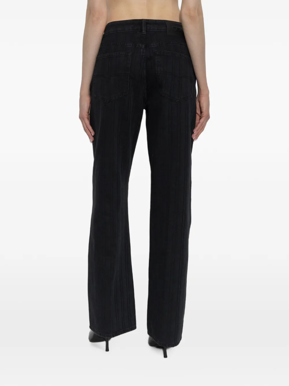 Diesel 1971 D-SENT jeans met krijtstreep Zwart