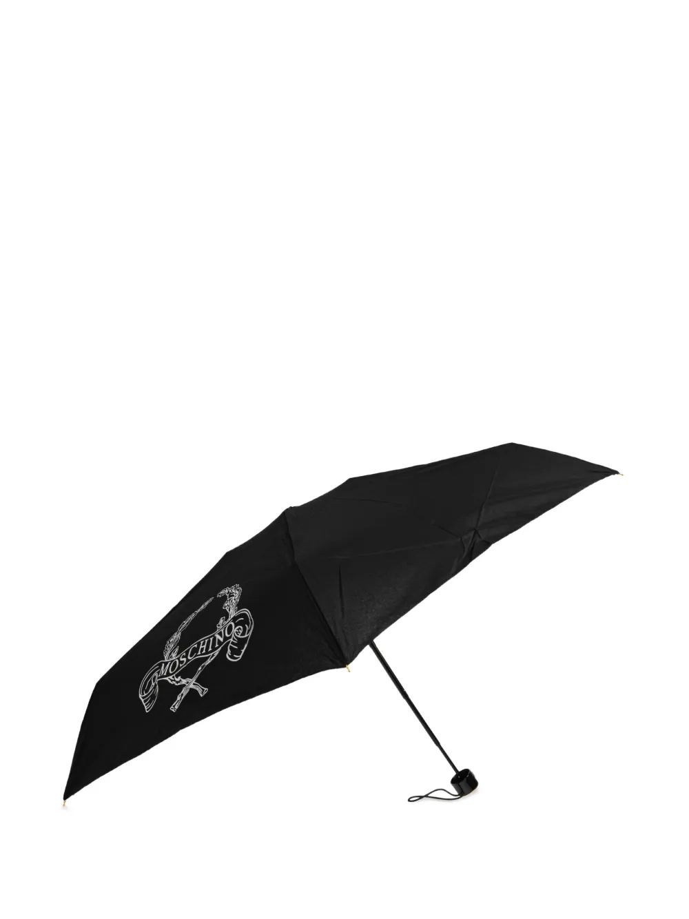 Moschino Opvouwbare paraplu met logoprint Zwart