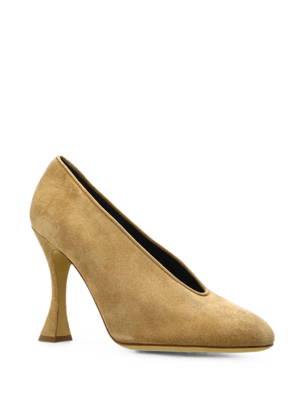 Moschino suede V-cut pumps Beige