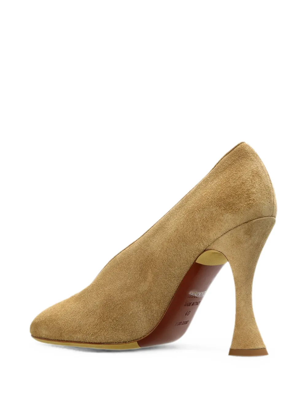 Moschino suede V-cut pumps Beige