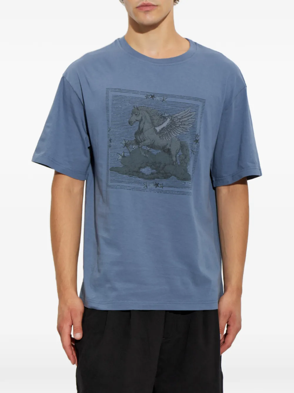 ETRO Pegasus-print T-shirt Blauw