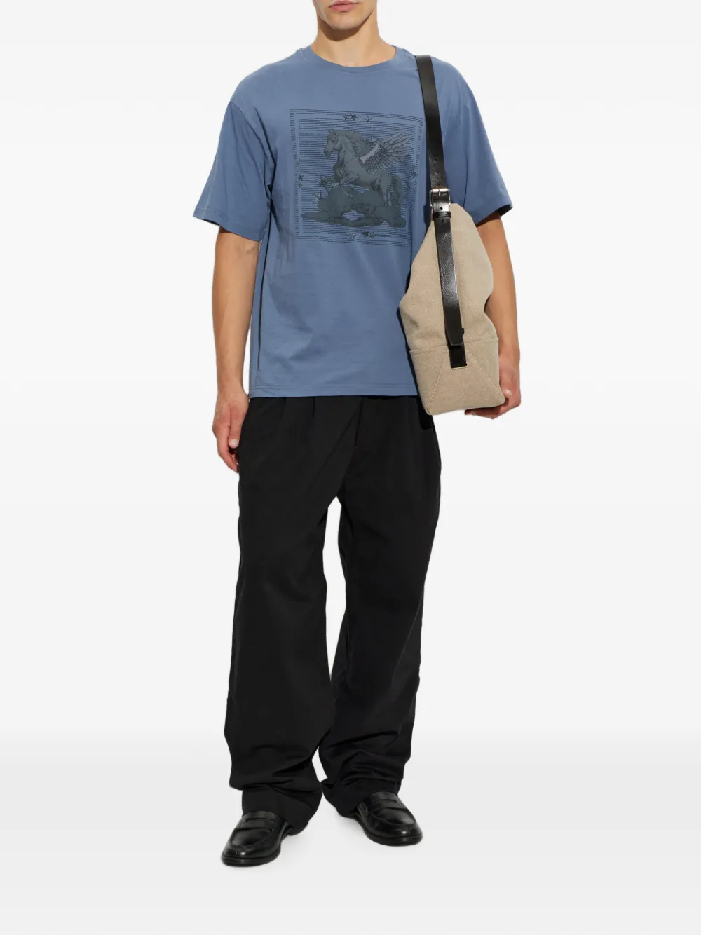 ETRO Pegasus-print T-shirt Blauw